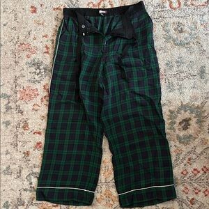 Women Green and Black Plaid Pants